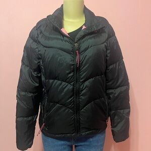 Gymshark Black Puffer Jacket with Pink Accents